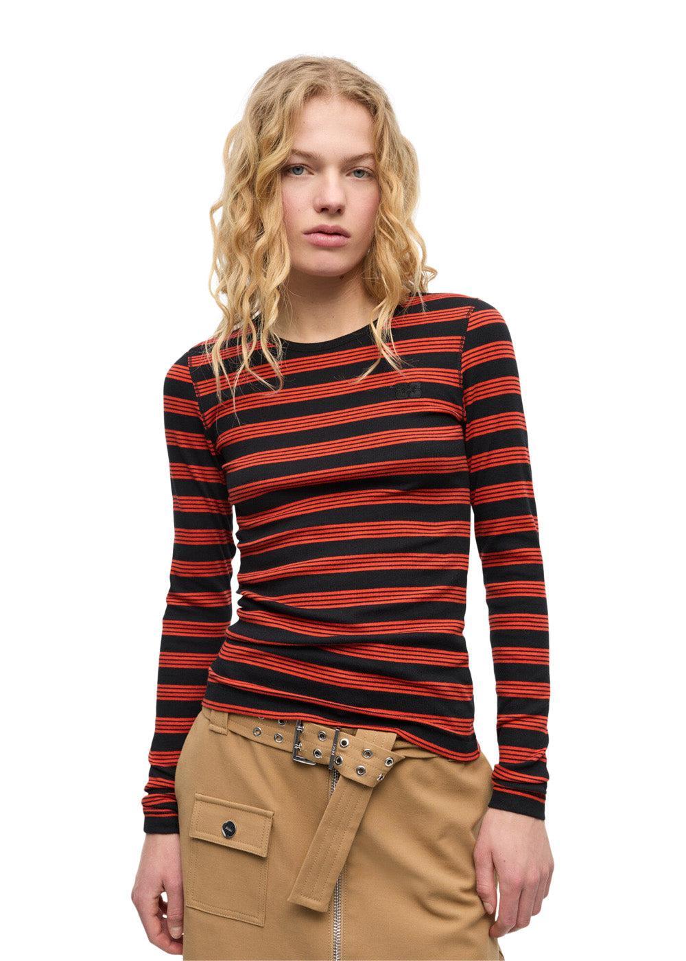 Soft Cotton Rib Striped Long - Red Alert - Image 3