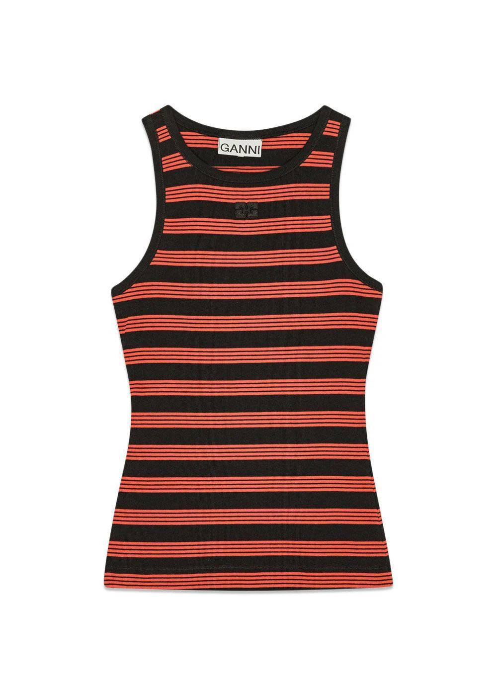 Soft Cotton Rib Striped Tank - Red Alert