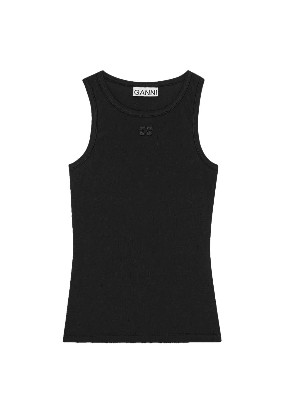 Soft Cotton Rib Tank Top - Black