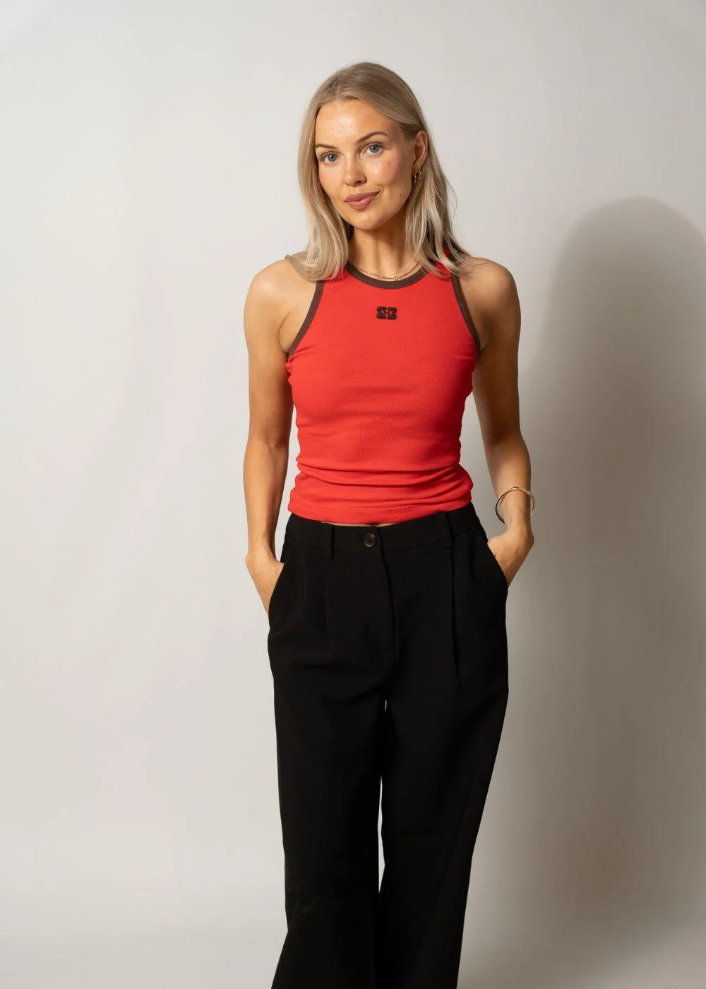 Soft cotton rib tank top - High Risk Red - Image 2