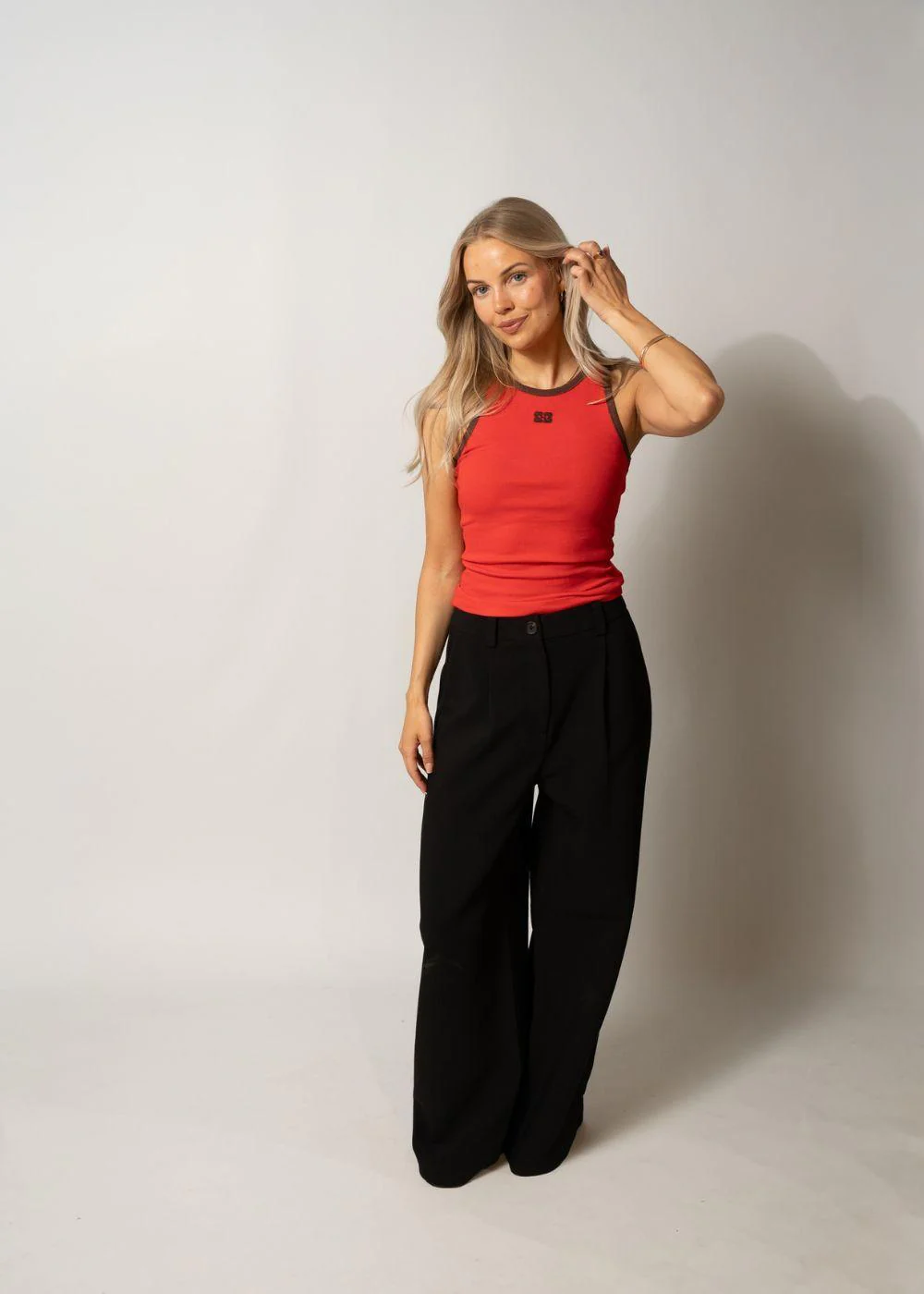 Soft cotton rib tank top - High Risk Red - Image 3