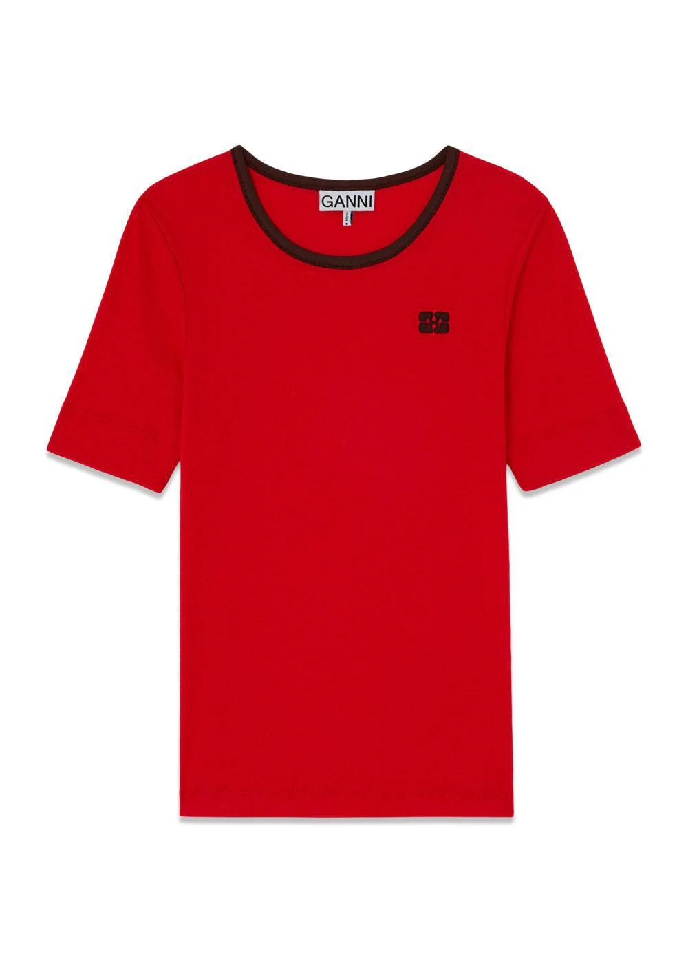 Soft cotton rib tee - High Risk Red