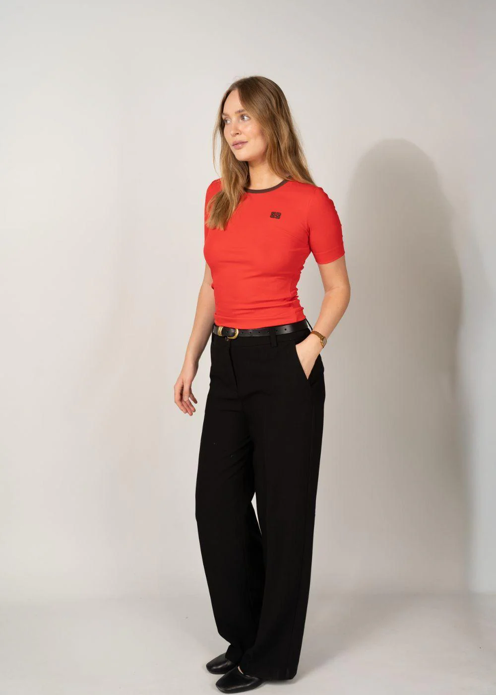Soft cotton rib tee - High Risk Red - Image 3