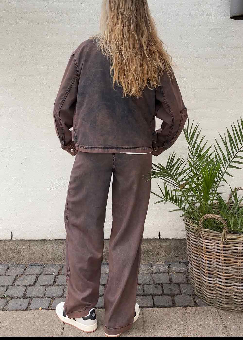 Soft Denim Soleil Jacket - Brown - Image 3