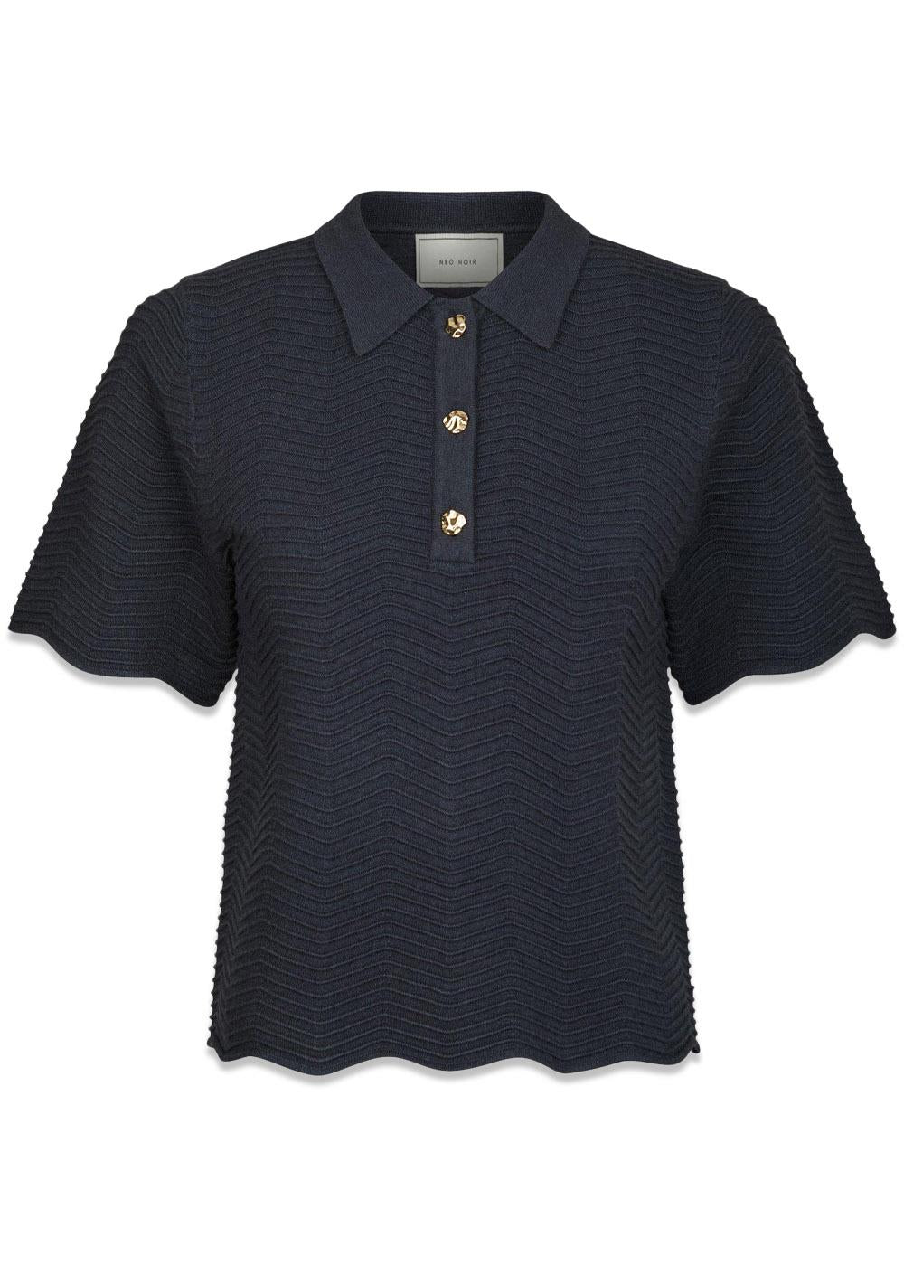 Soko Wave Knit Tee - Midnight Blue