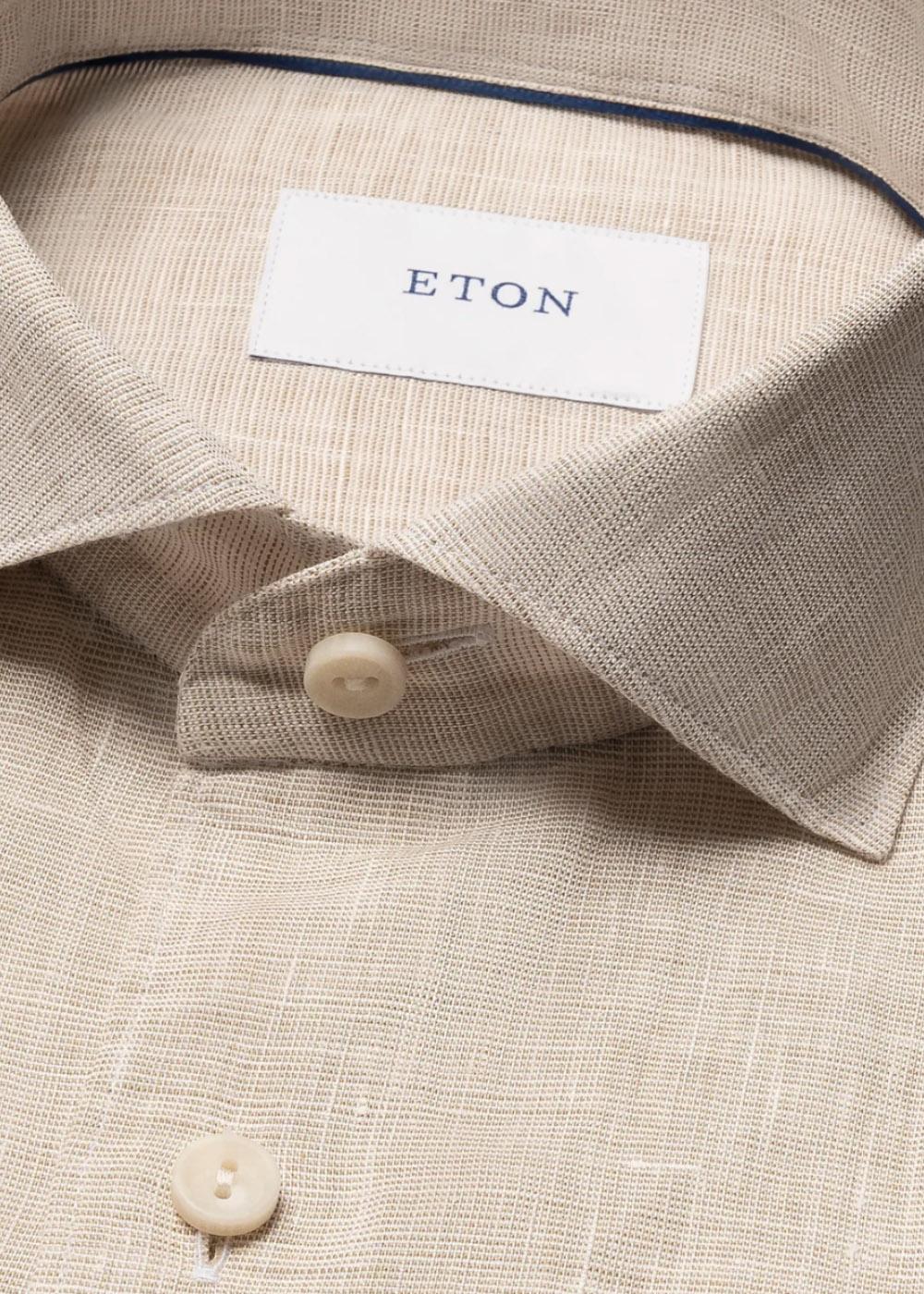 Solid Linen Shirt - Beige - Image 2