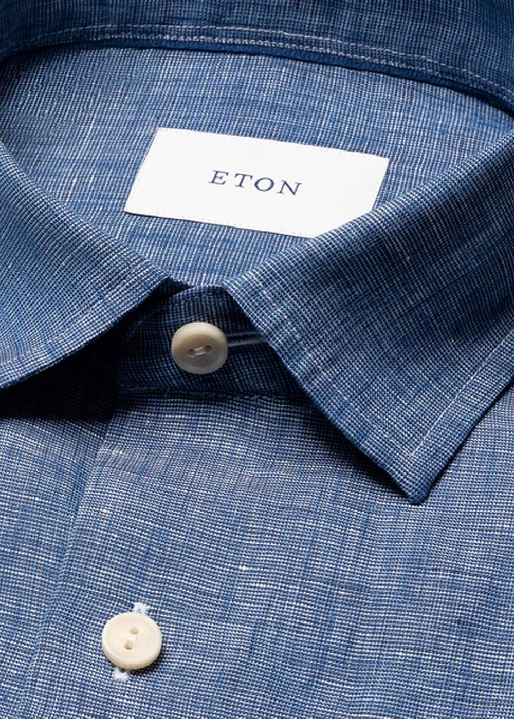 Solid Linen Shirt - Blue - Image 2