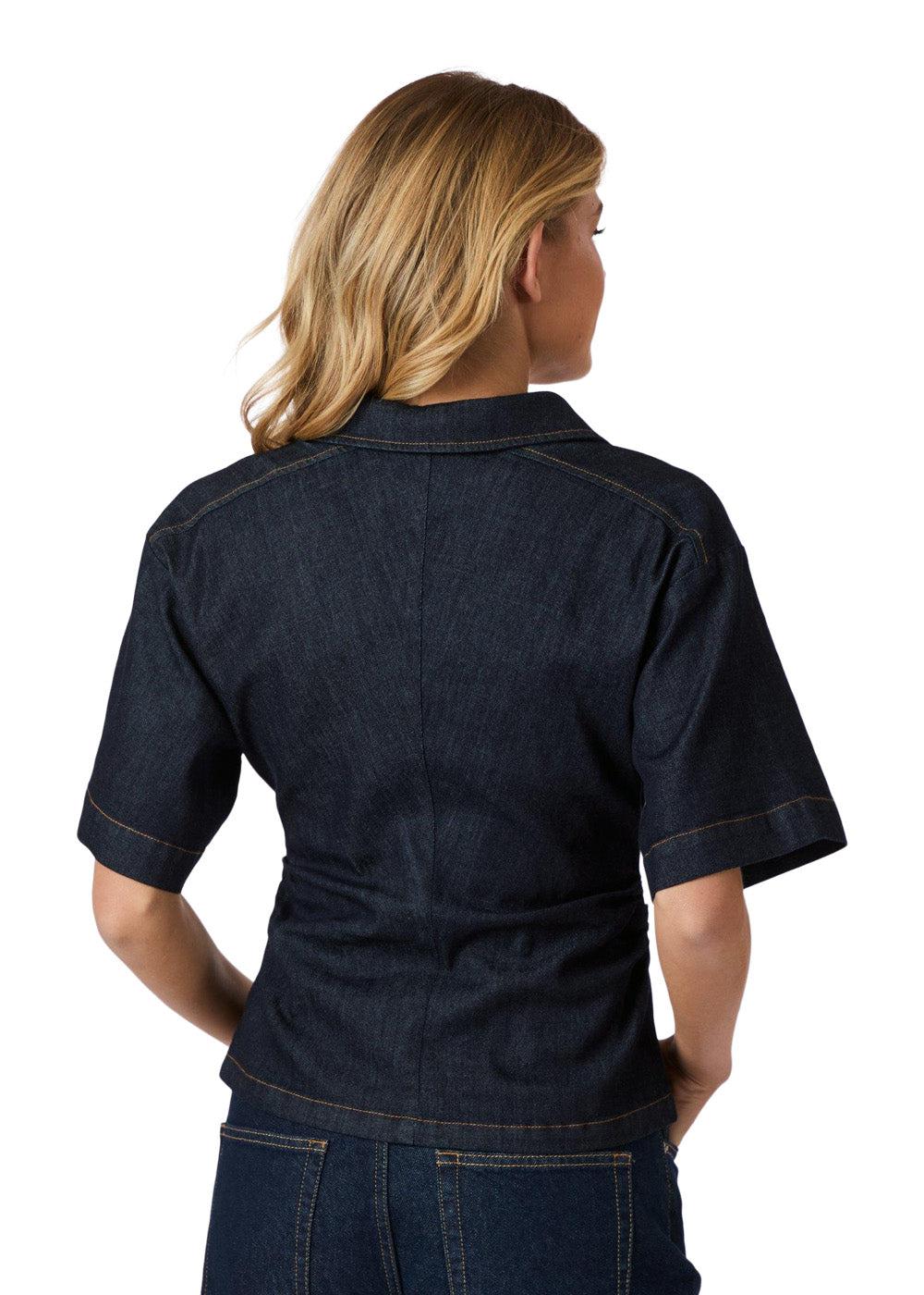 Spenda Denim Blouse - Dark Blue - Image 4