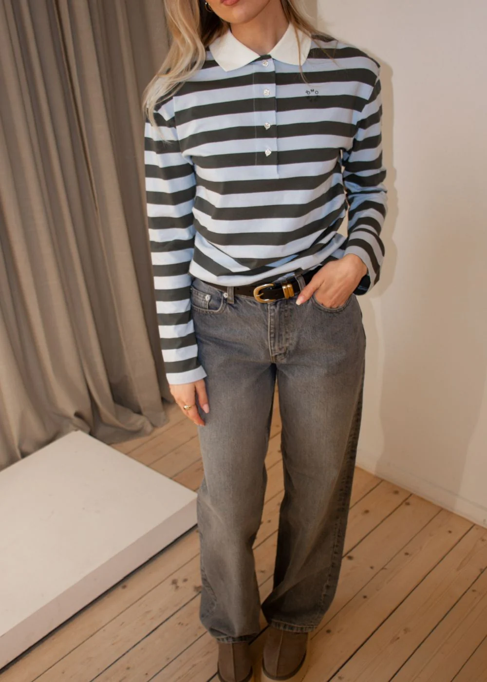 Stetsonmd LS stripe polo - Cashmere Beluga Stripe - Image 4