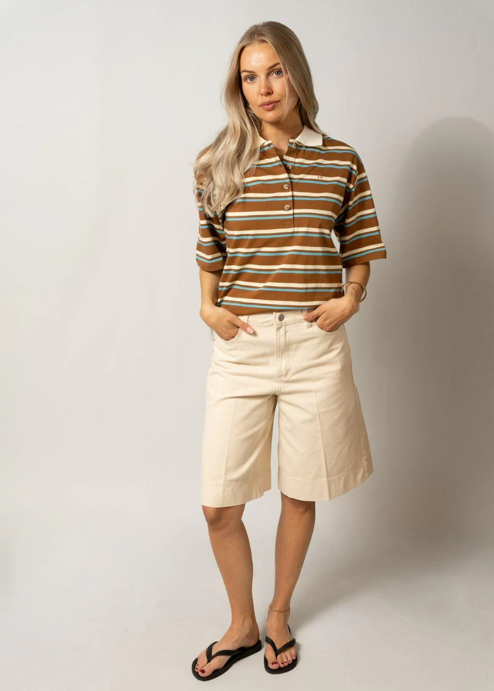 Stetsonmd SS polo - Nuthatch Cream Stripe - Image 3