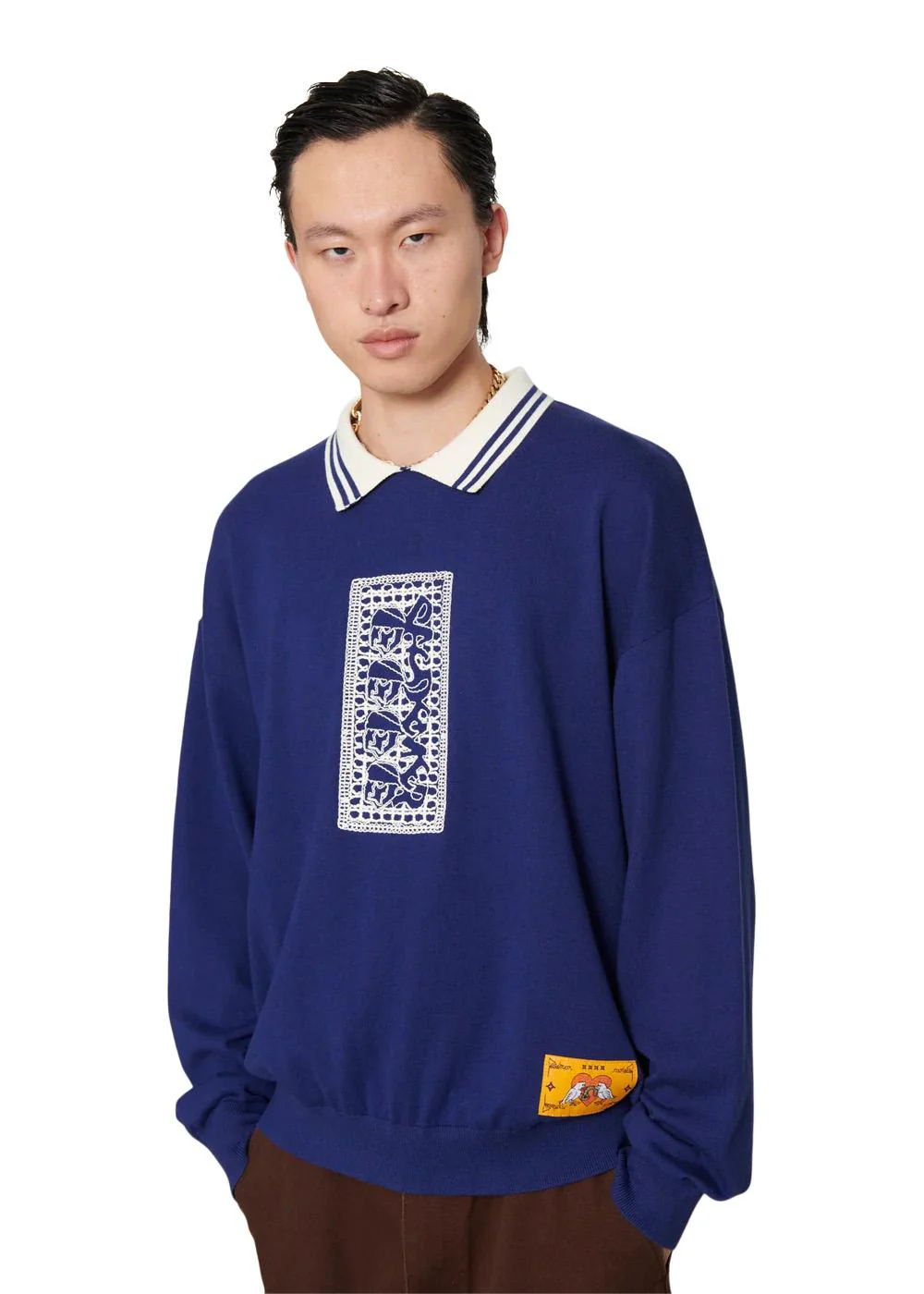 Stoned Island Polo Longsleeve - Cashmere Blue - Image 3