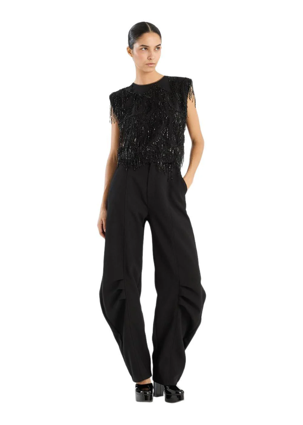SUITING CARGO PANTS - Black - Image 3