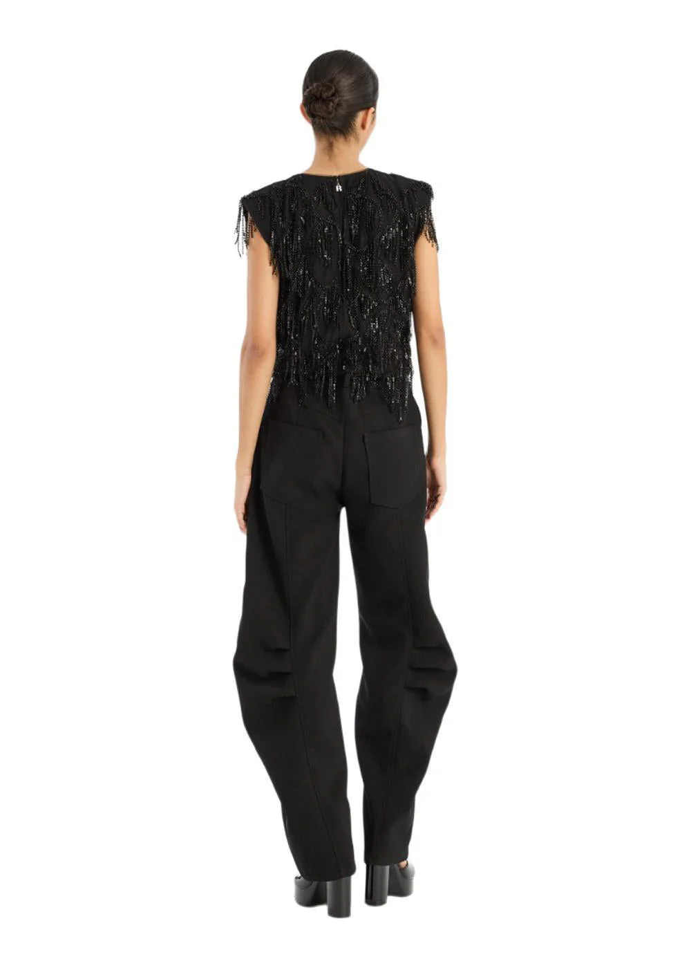 SUITING CARGO PANTS - Black - Image 4