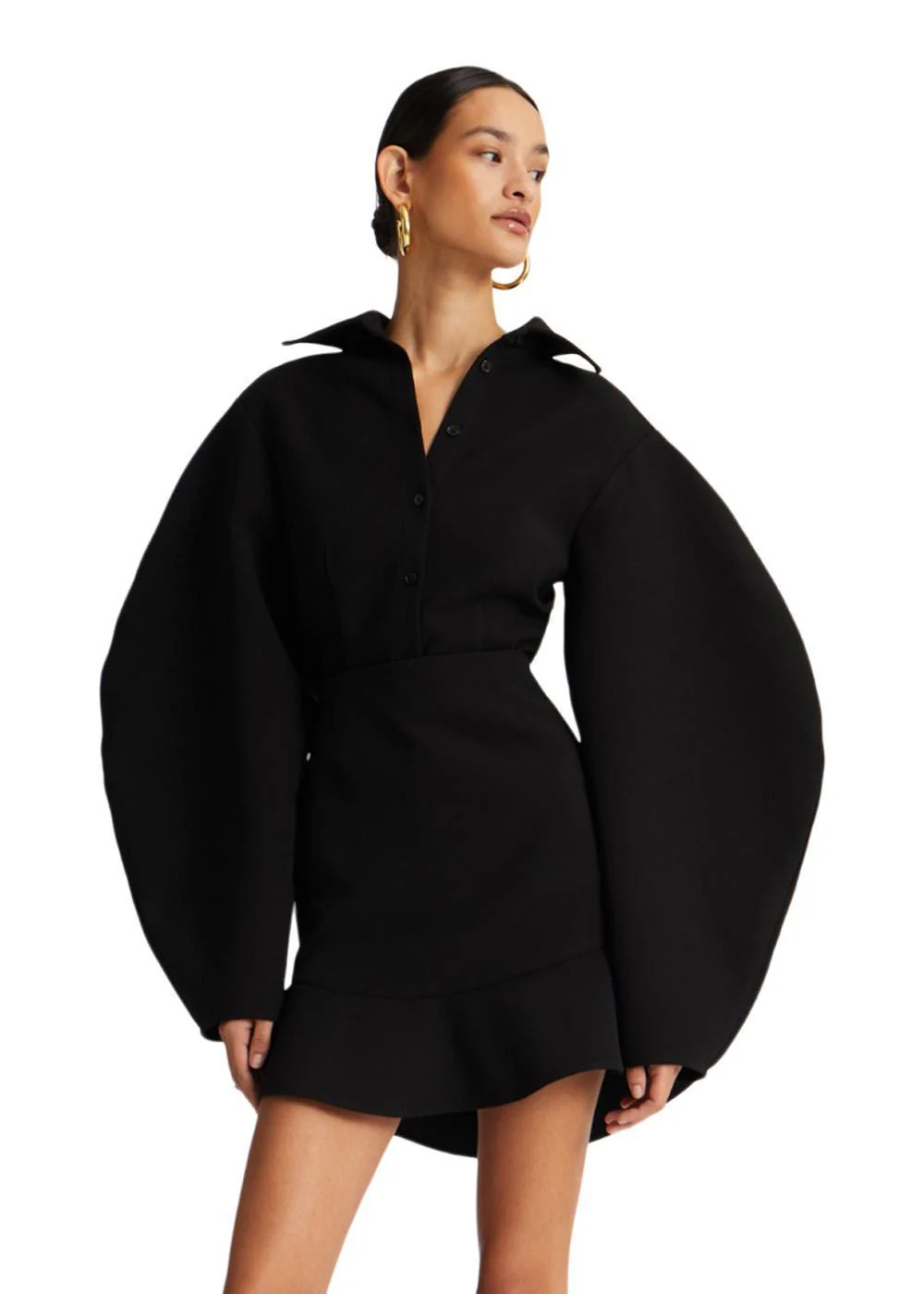 SUITING FITTED SHIRT - Black - Image 3