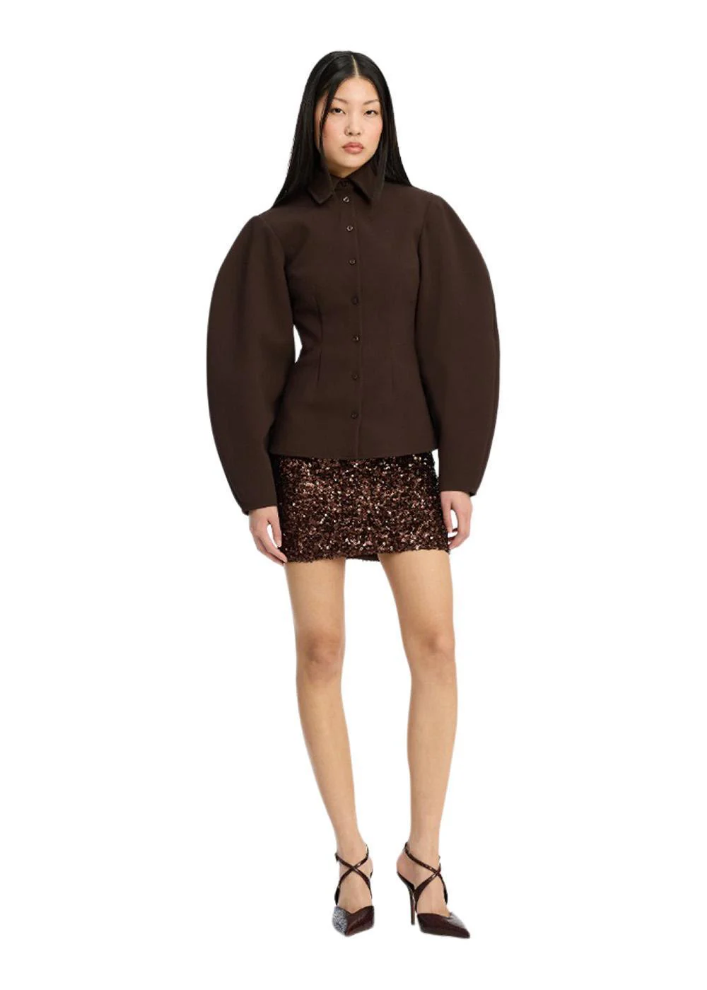 SUITING FITTED SHIRT - Chicory Coffee - Image 3