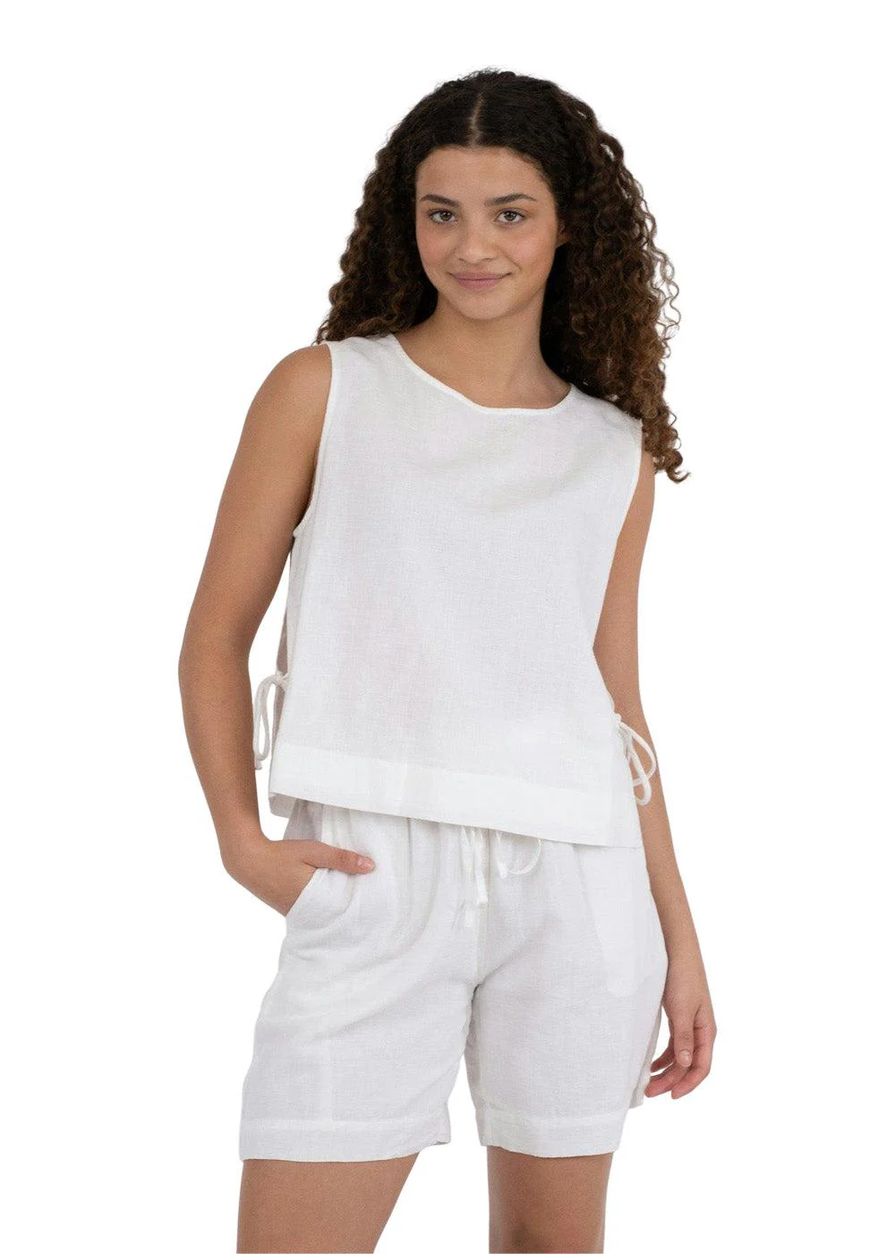 Svetlana linen Top - White - Image 3