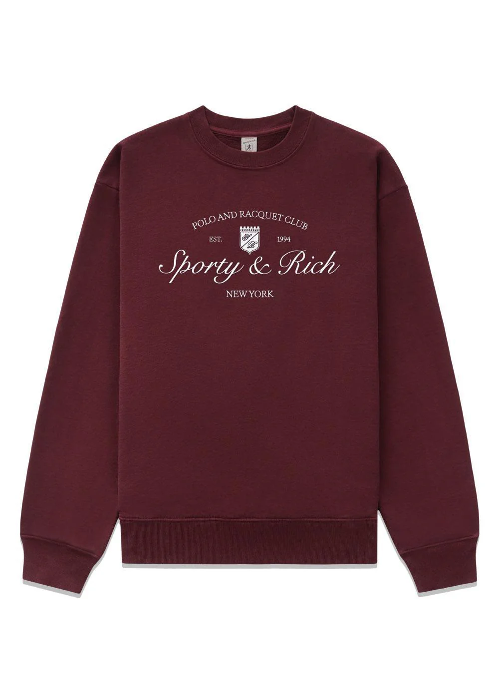Syracuse Embroidered Crewneck - Bordeaux