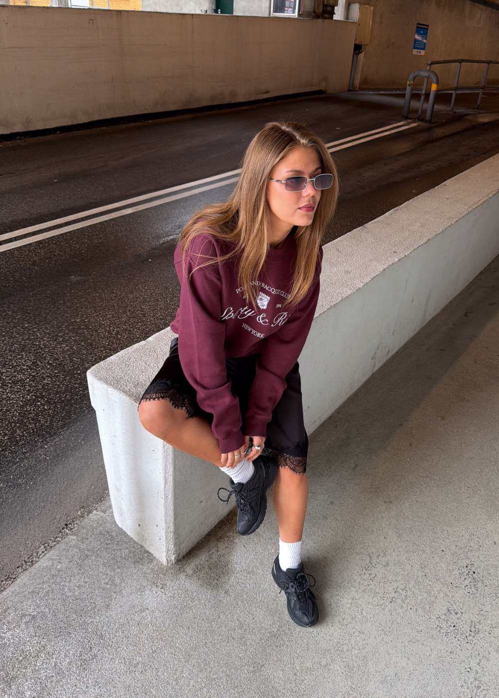 Syracuse Embroidered Crewneck - Bordeaux - Image 6
