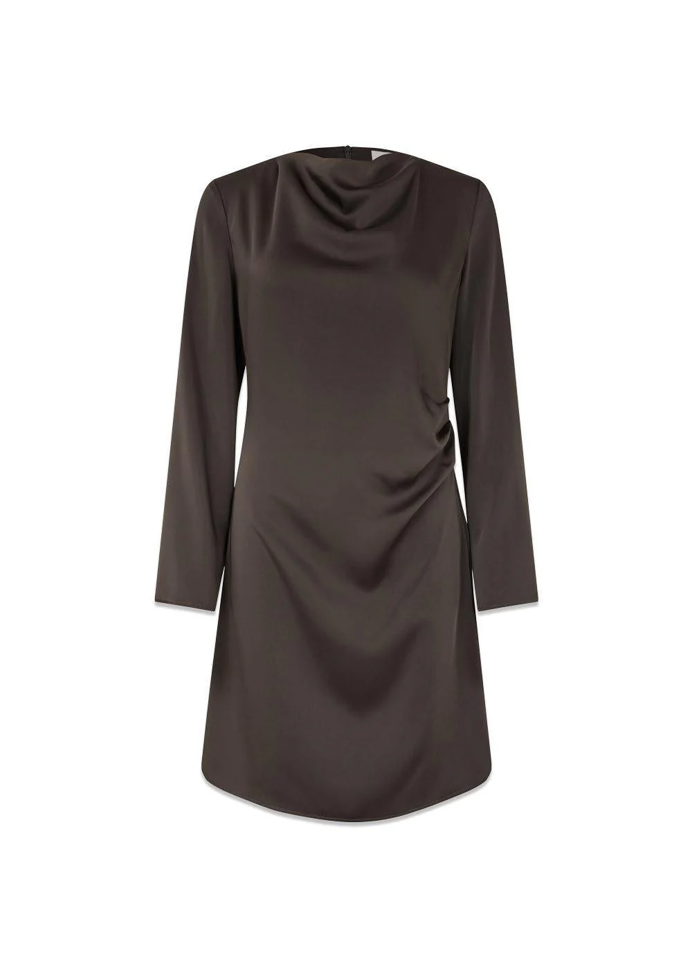Tailormd LS short dress - Seal Brown