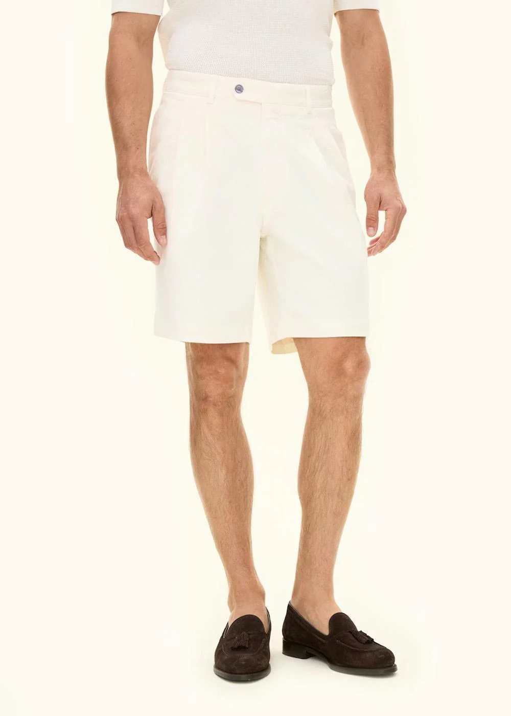 Tanker Pleat Shorts - Snow White - Image 2