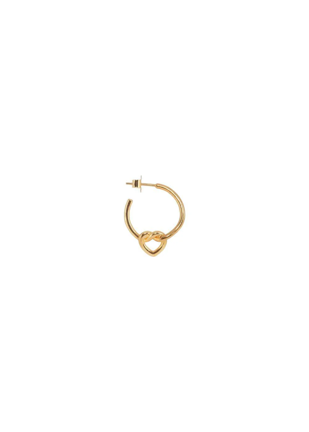 Tied Heart Hoop - Gold-Plated Silver