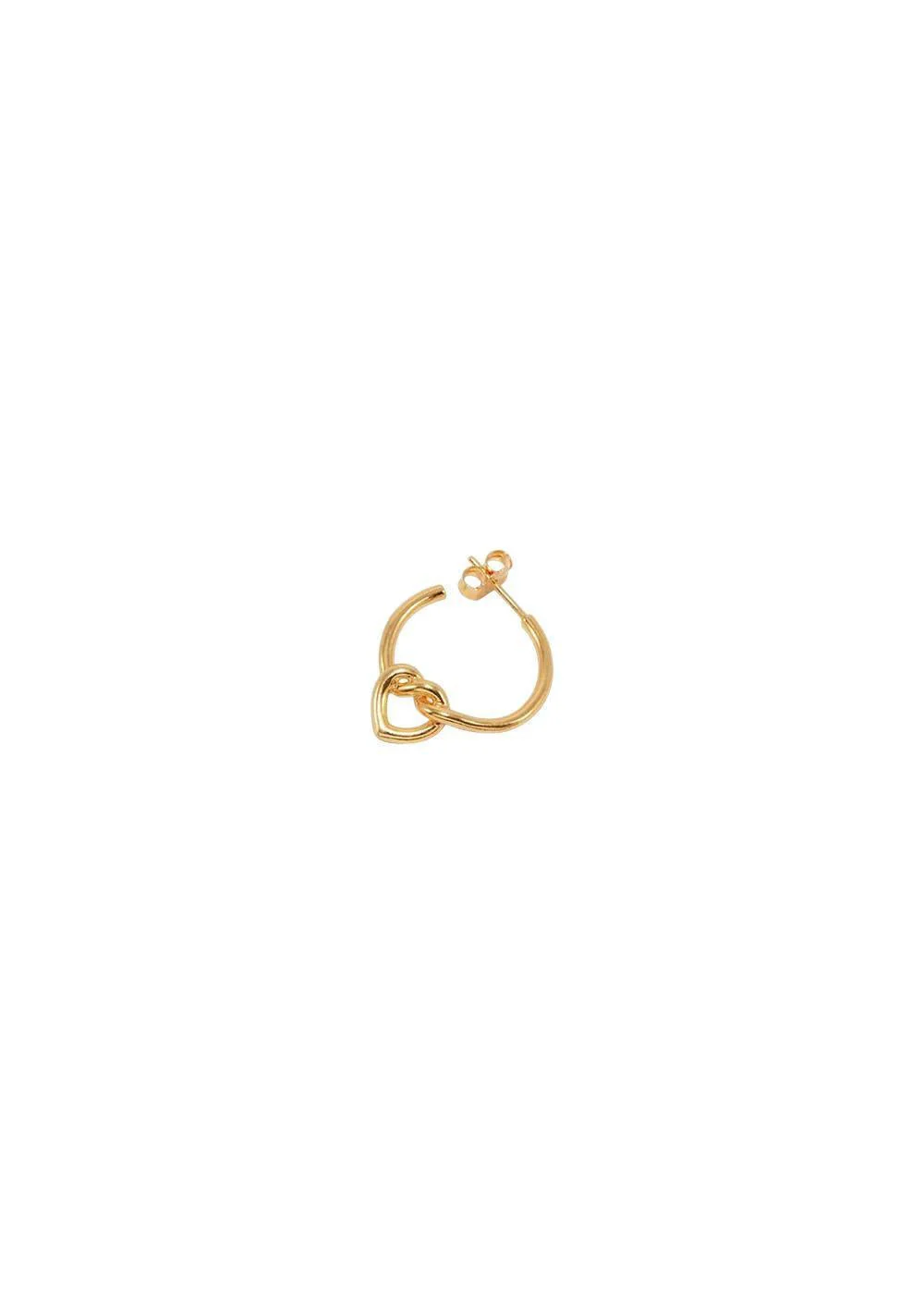 Tied Heart Hoop - Gold-Plated Silver - Image 2