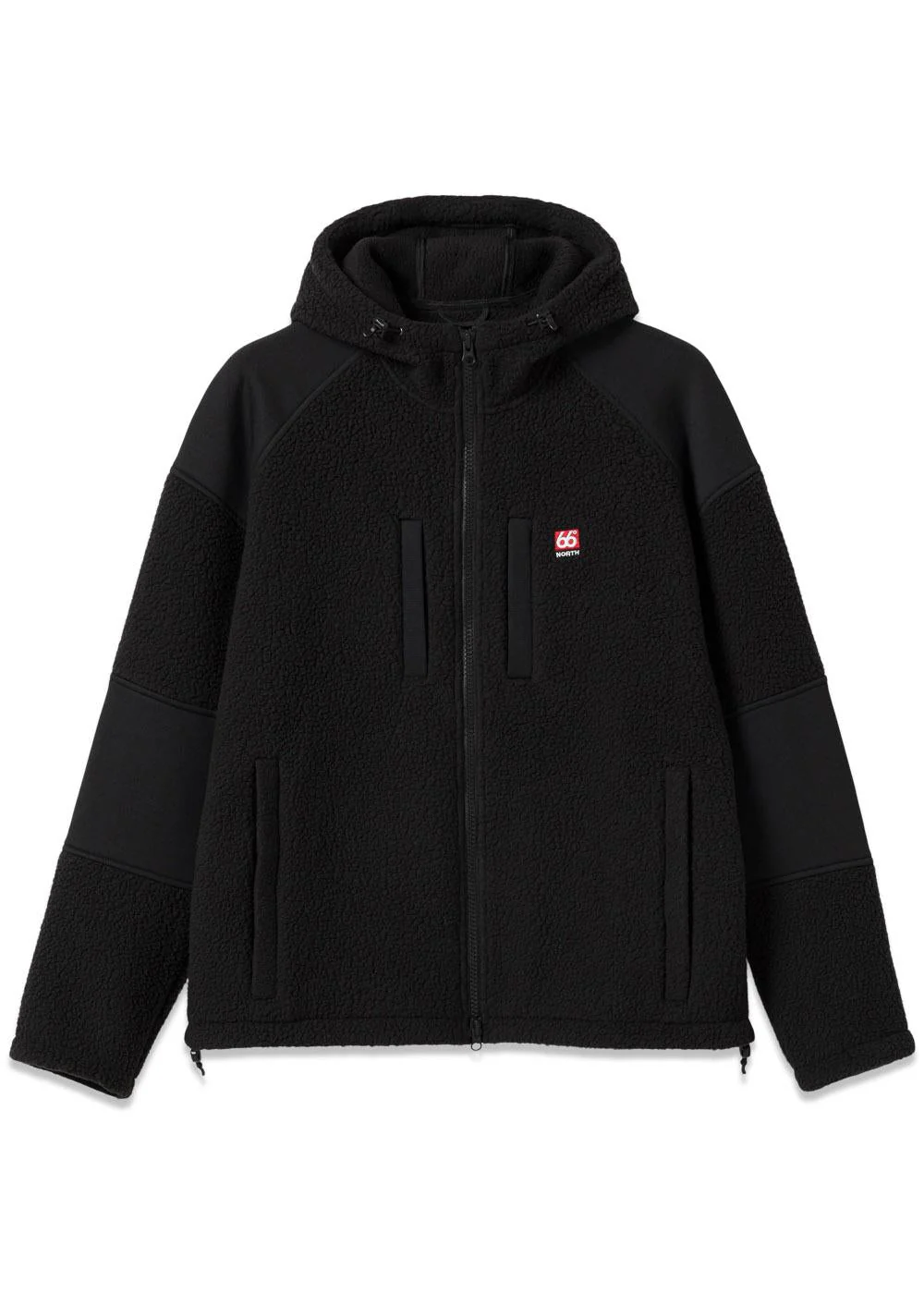 Tindur Shearling Zipped Hoodie - Black