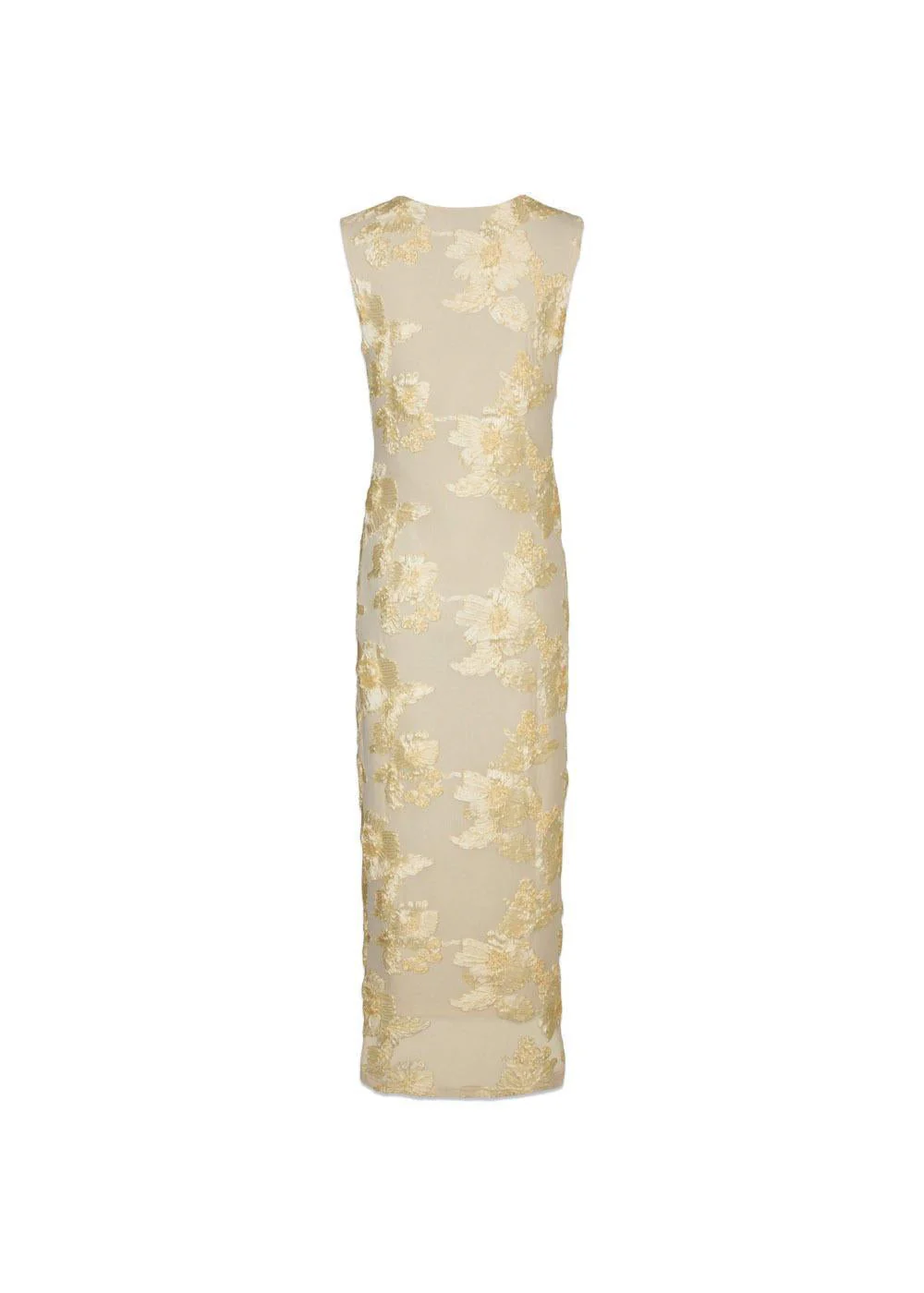Tiranna Big Flower Mesh Dress - Light Yellow - Image 2