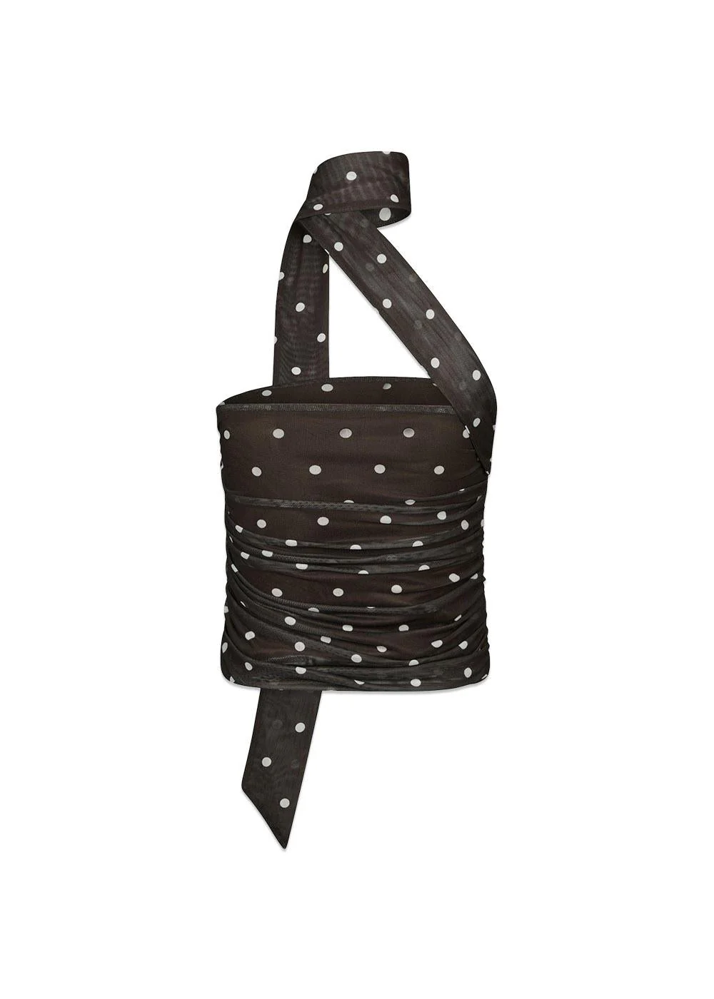 Torinti Mesh Dot Top - Brown - Image 2