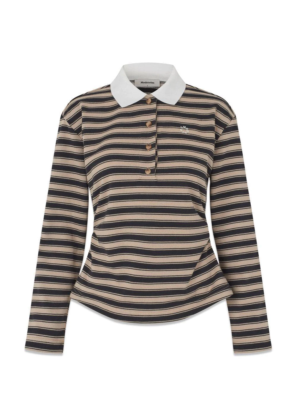 Trinnymd polo - Beige Black Stripe
