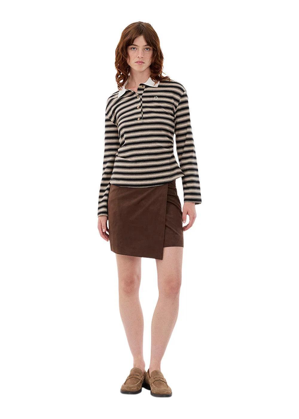 Trinnymd polo - Beige Black Stripe - Image 4