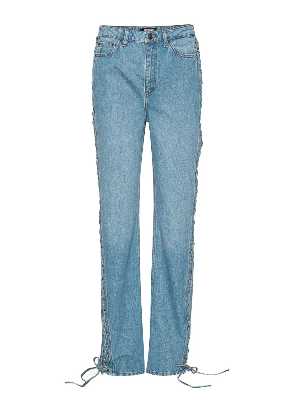 Twisted lacing jeans - Hydrangea (Blue)