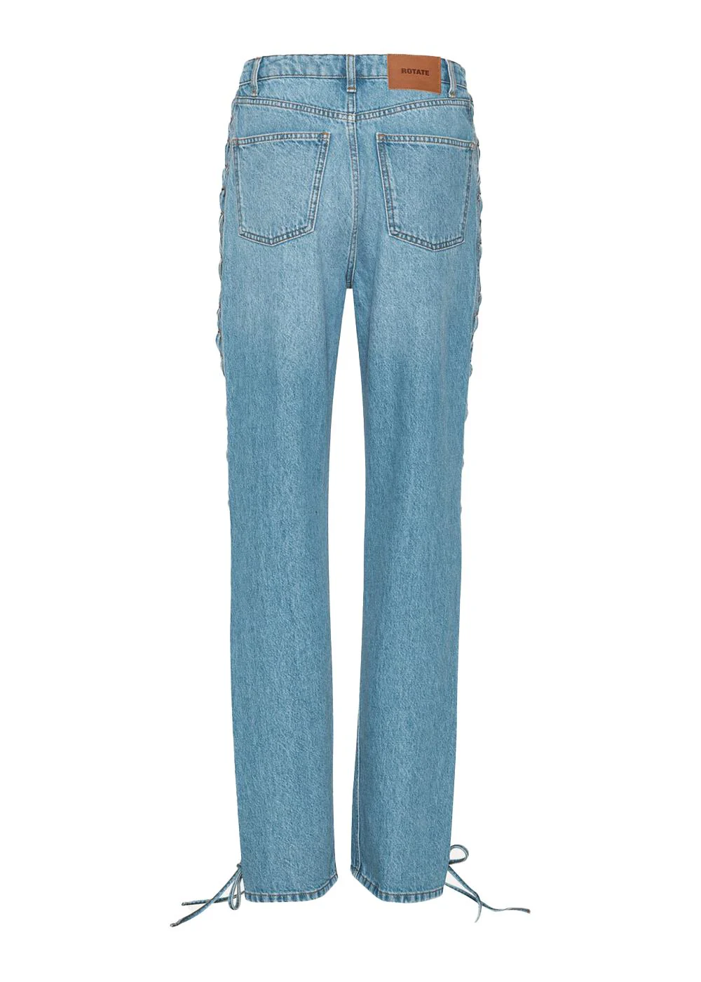 Twisted lacing jeans - Hydrangea (Blue) - Image 2