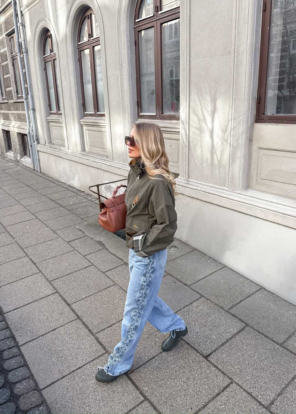 Twisted lacing jeans - Hydrangea (Blue) - Image 4