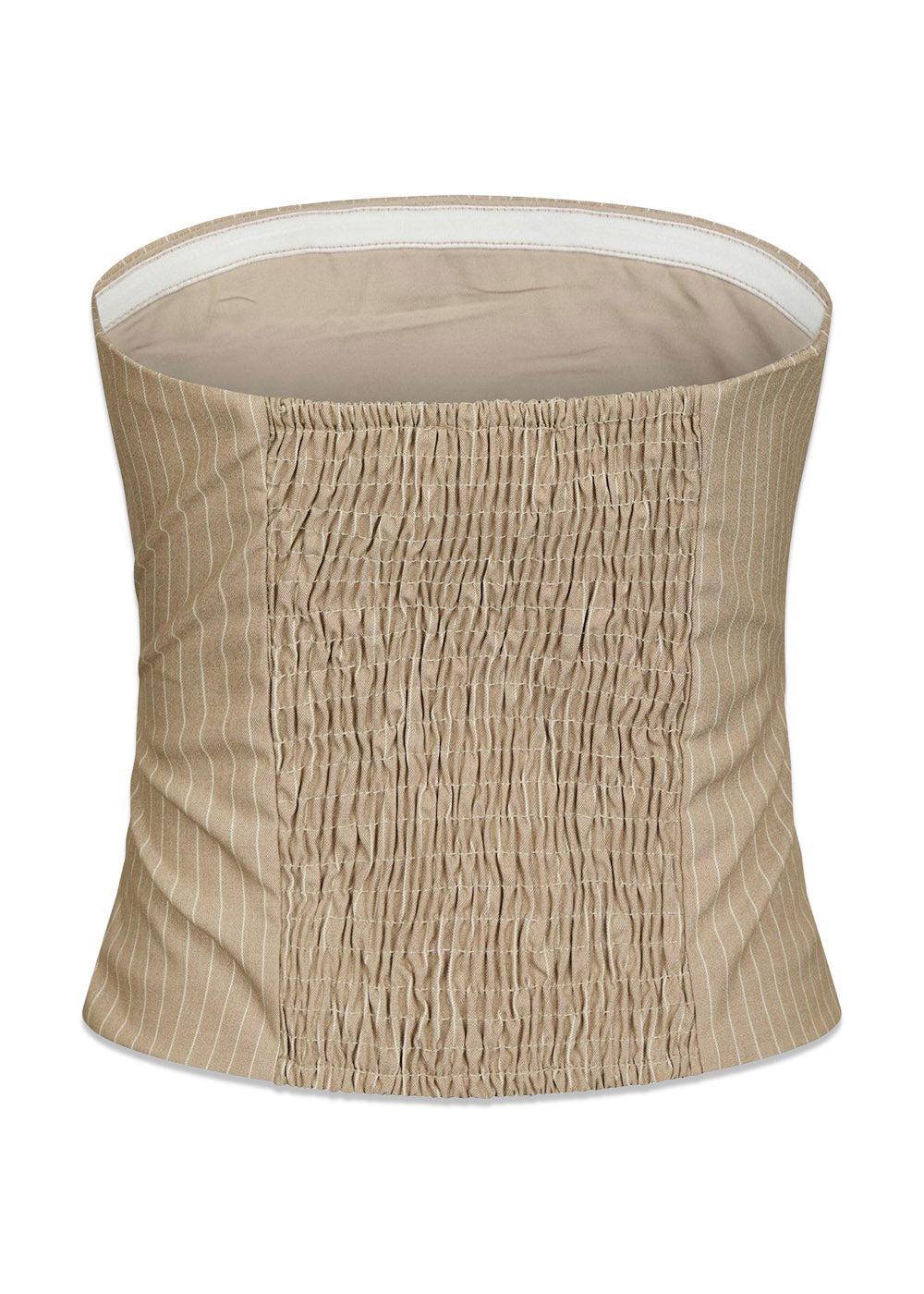 Tyree Melange Pinstripe Top - Sand Melange - Image 3