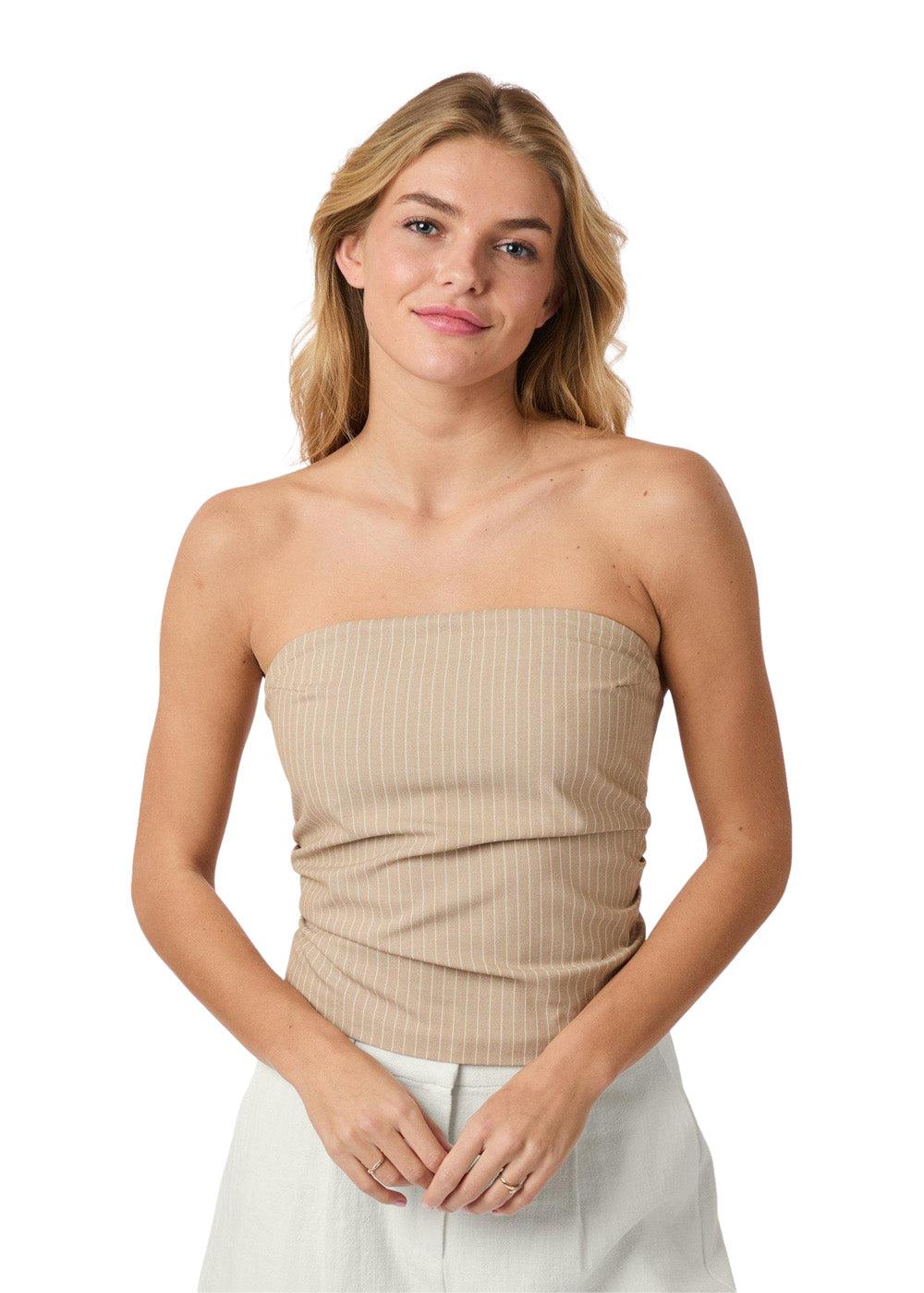 Tyree Melange Pinstripe Top - Sand Melange - Image 4