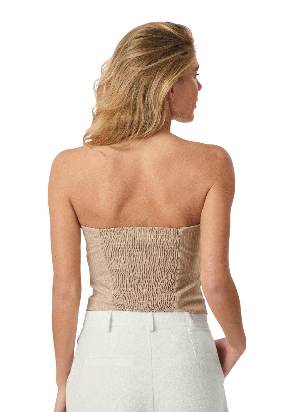 Tyree Melange Pinstripe Top - Sand Melange - Image 5