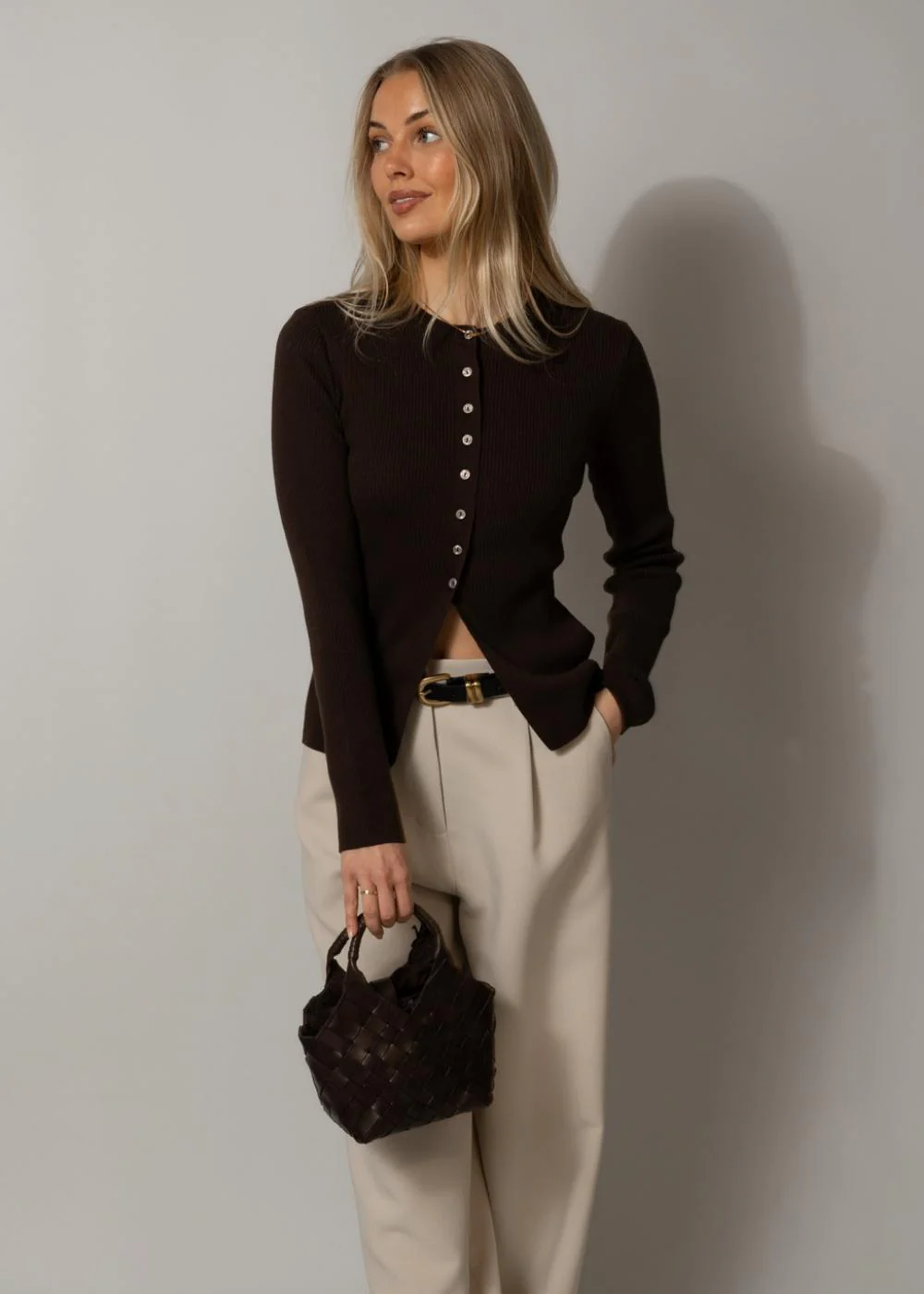 Uvismd cardigan - Seal Brown - Image 2