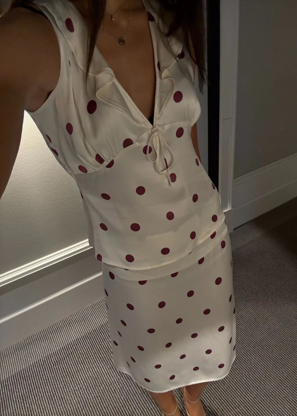 Vanjamd print short skirt - Wineberry Dot - Image 5