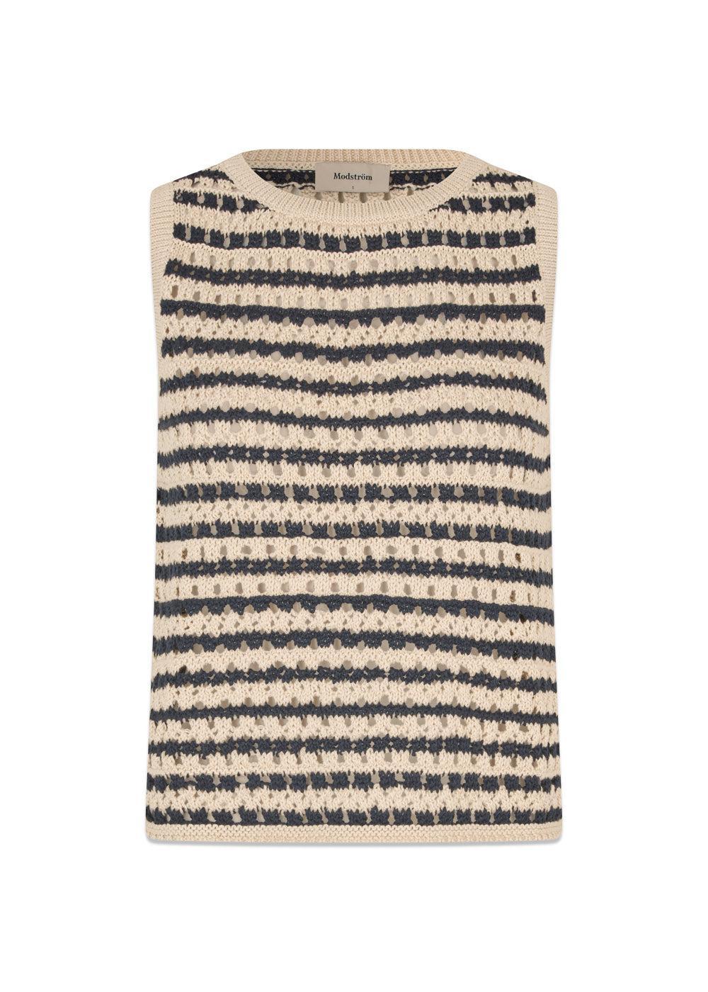 Vestermd stripe top - Navy Summer Sand