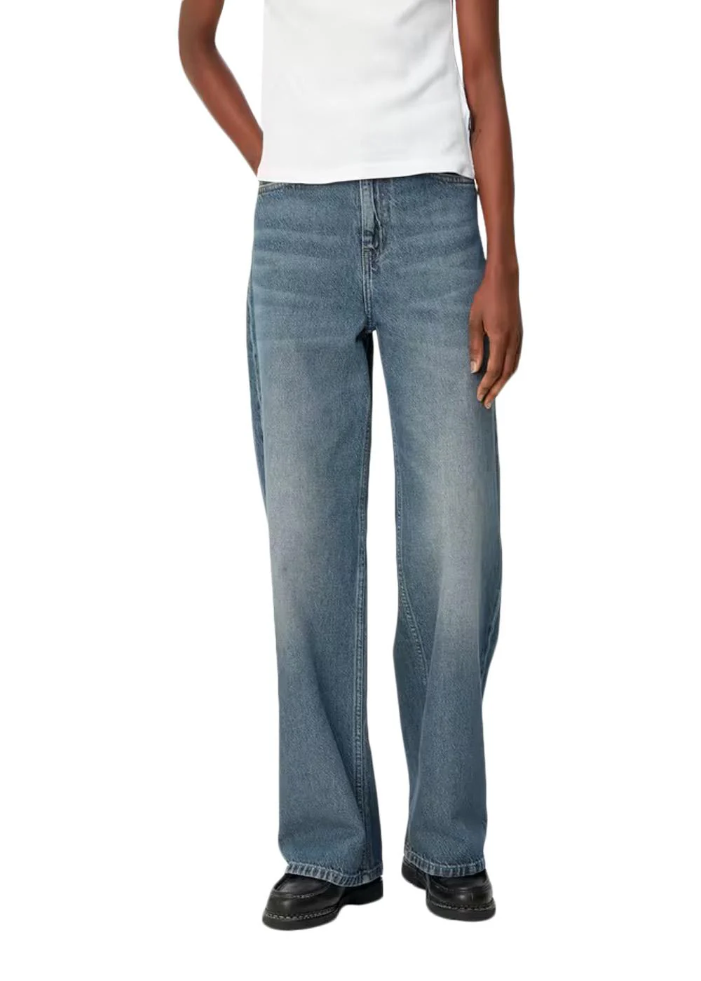 W Jane Pant - Blue Dark Used Wash - Image 3