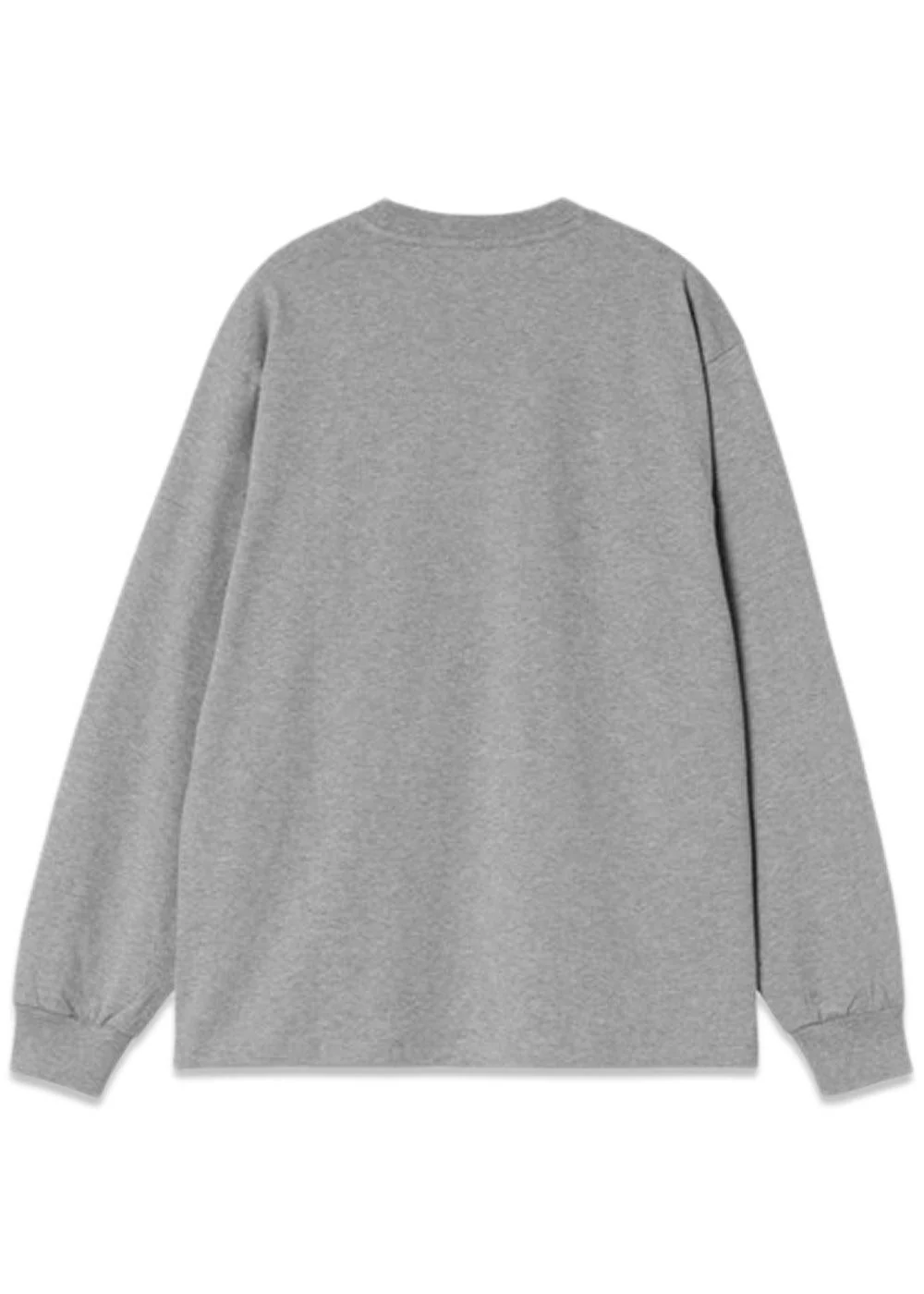 W L/S Heart Patch T-Shirt - Grey Heather / Red - Image 2