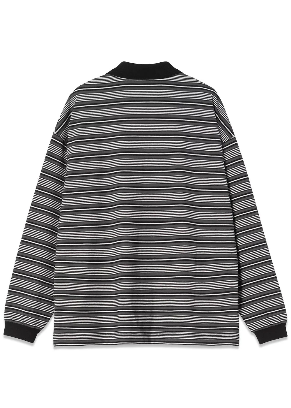 W L/S Largo Polo T-Shirt - Largo Stripe, Black - Image 2