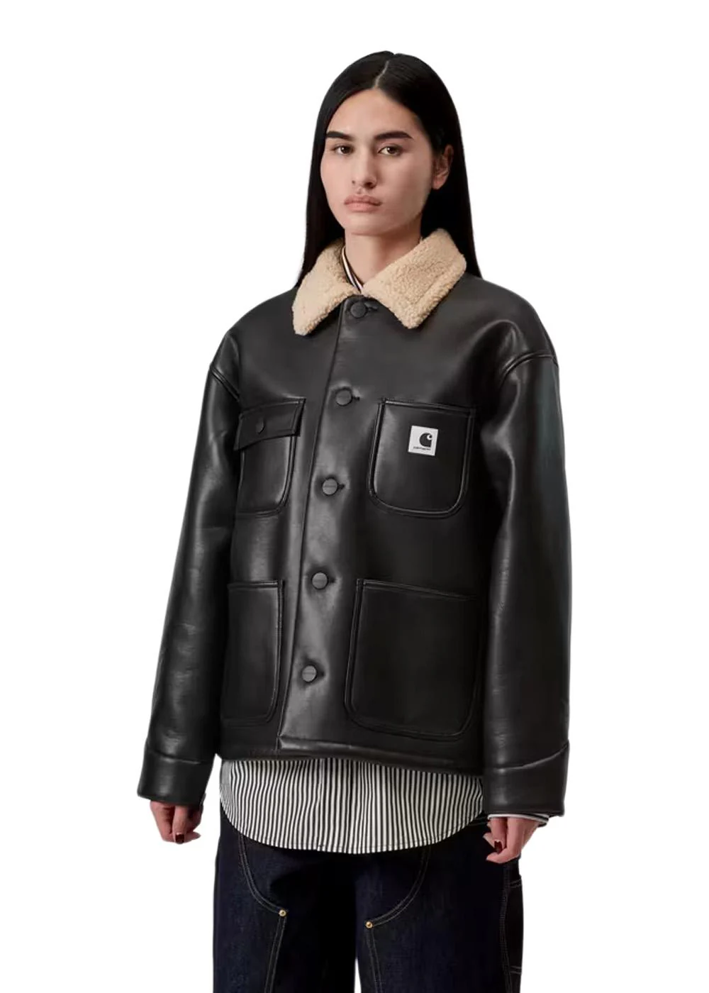 W' Shepton OG Michigan Coat - Black/Natural - Image 3
