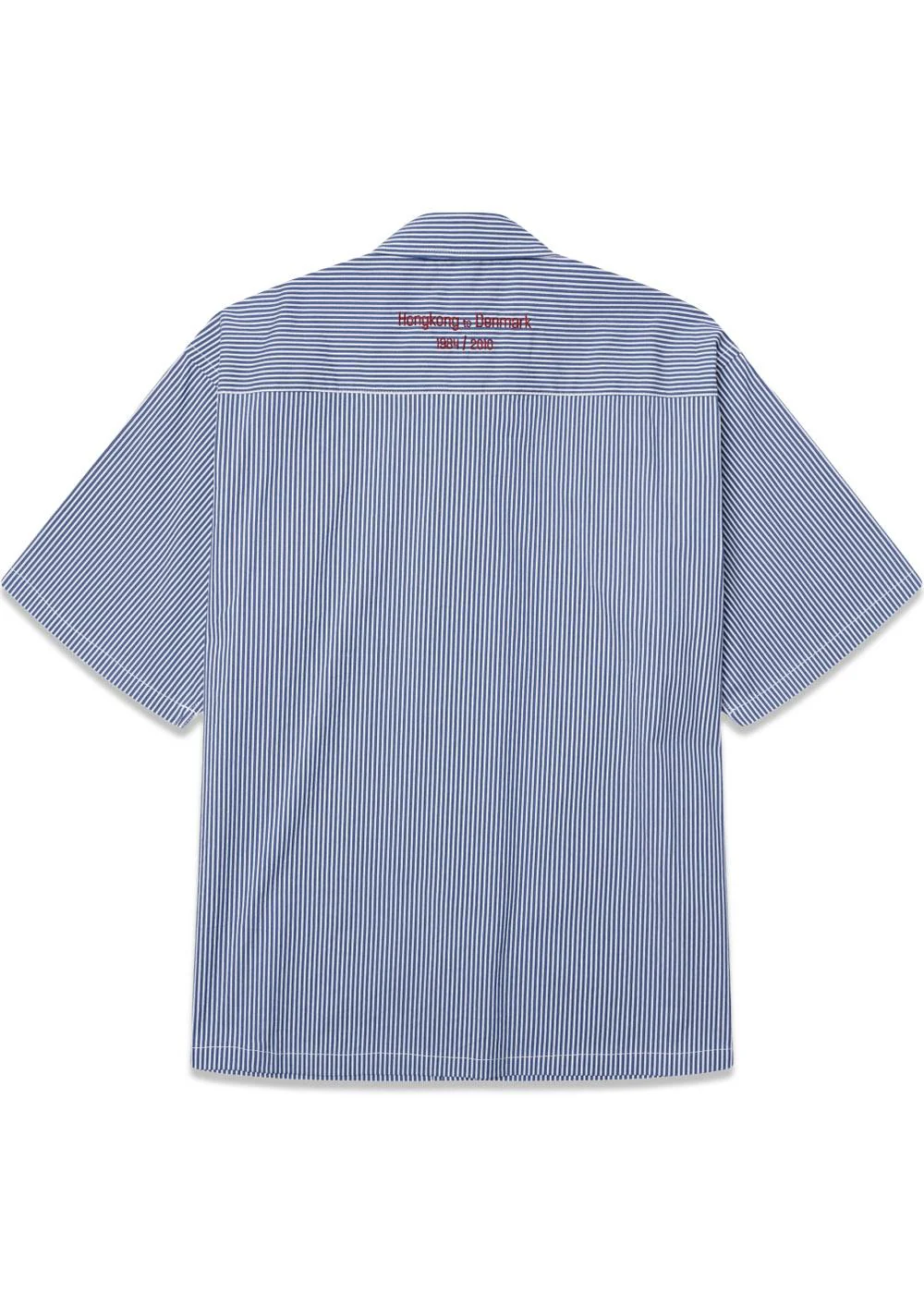 Wang Stripe EMB Shirt - Blue-White - Image 4