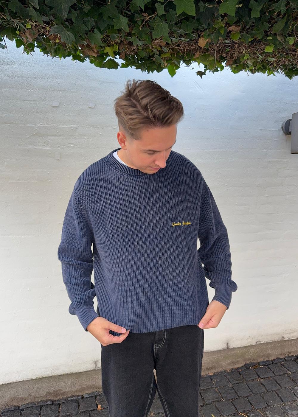 WASHED INSIGNIA PREMIUM KNIT - Blue/Mustard - Image 2