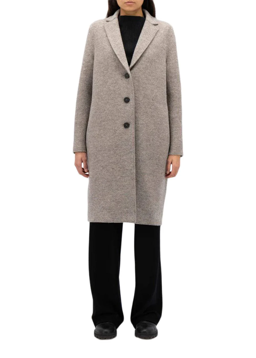 WOMEN OVERCOAT PRESSED WOOL - Natural Casha - Image 3