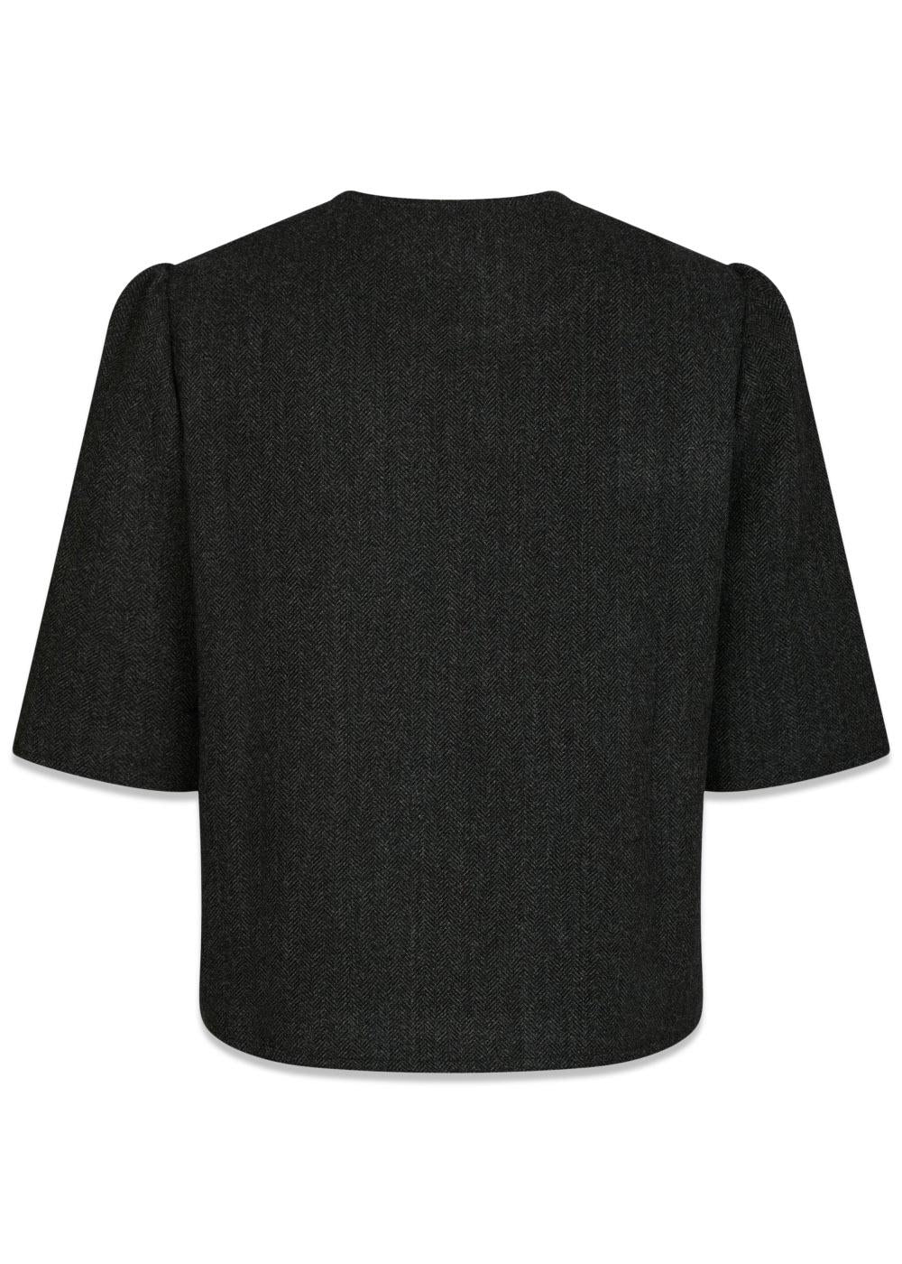 Xanthe Herringbone Blazer - Dark Grey - Image 2