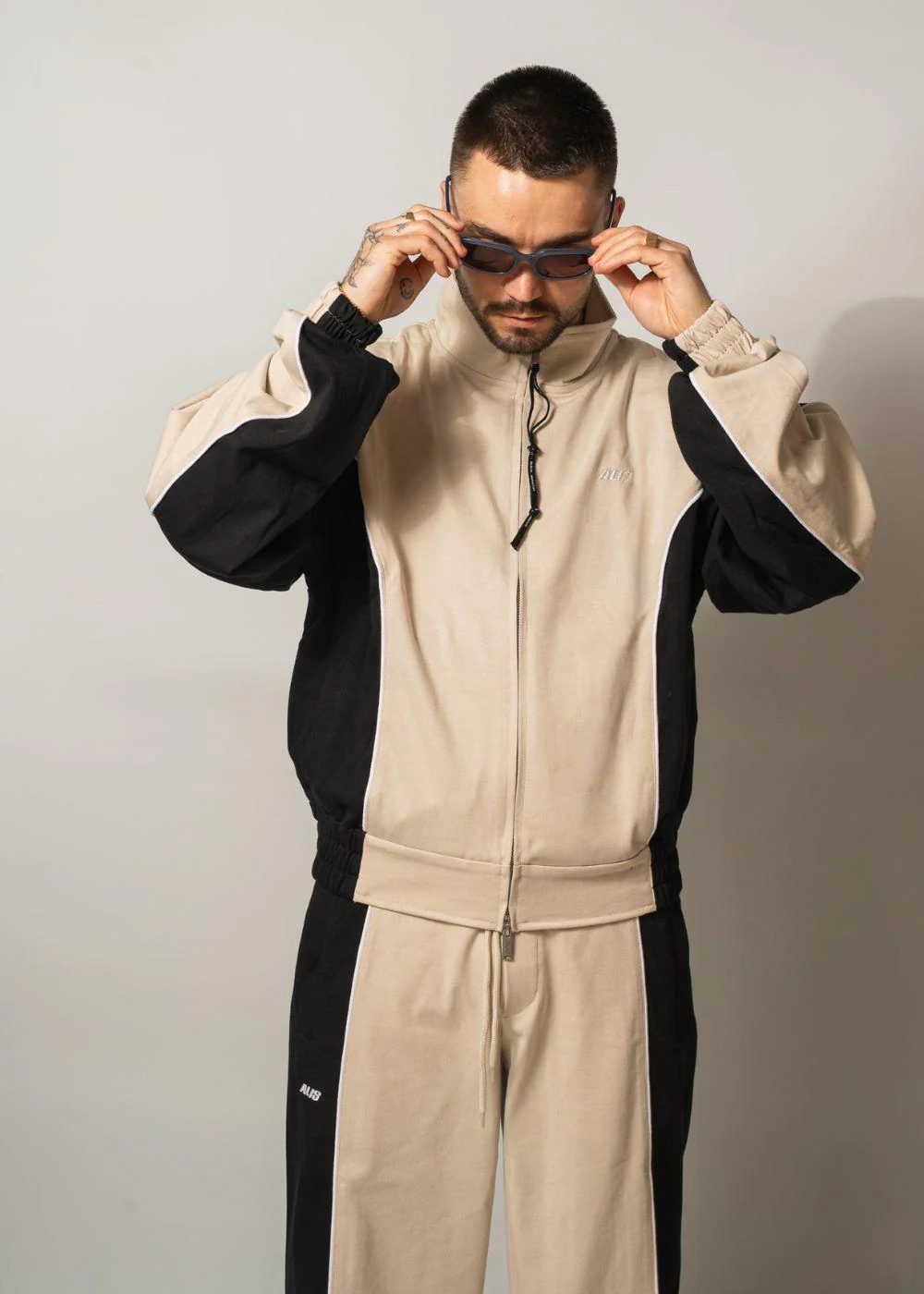 YAGO TONY FIT TRACK PANTS - Black / Sand - Image 4