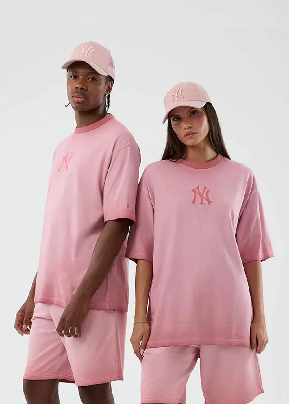 Yankees Washed Logo Tee - Washed Pink